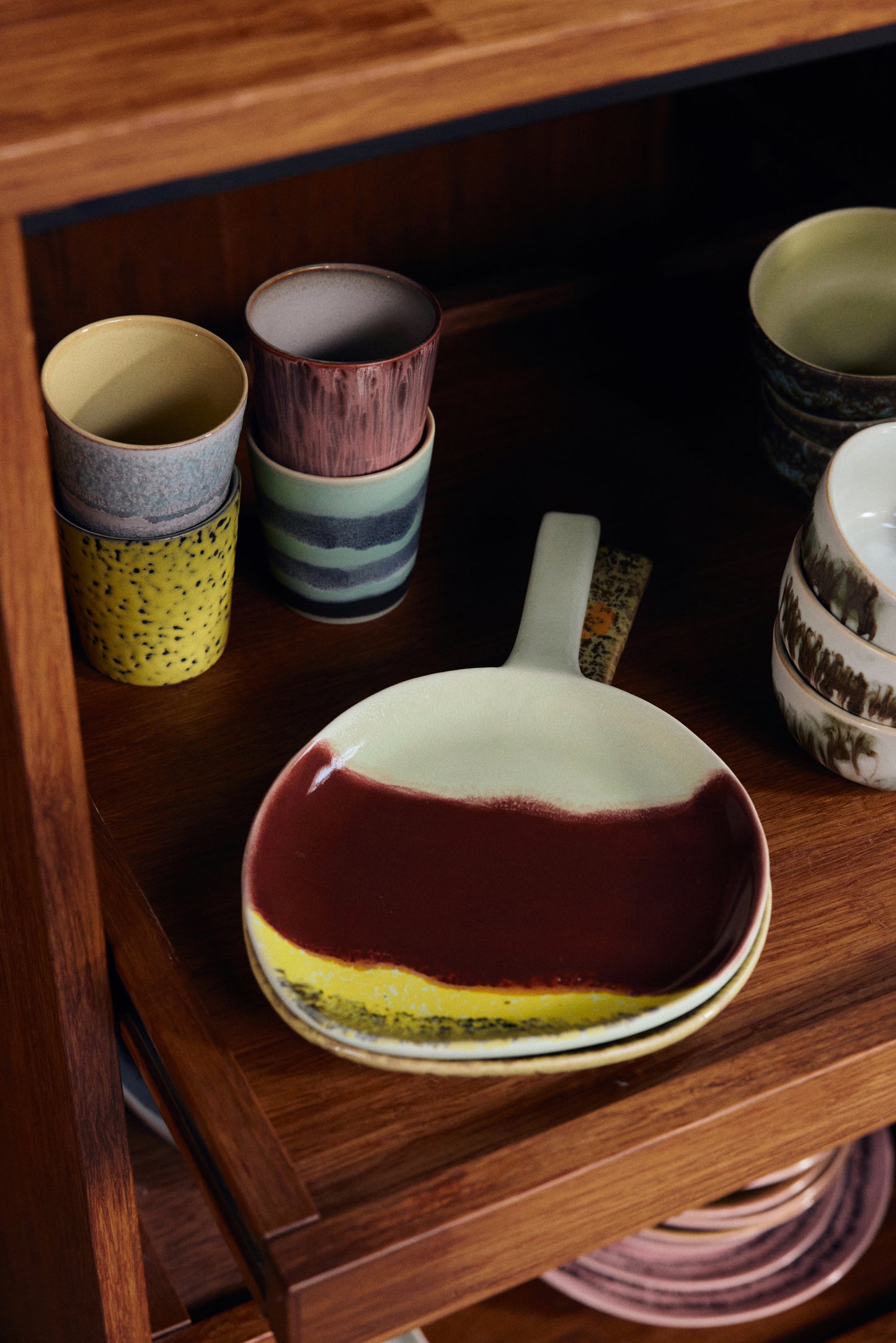 70's Ceramic Platter - Cherry