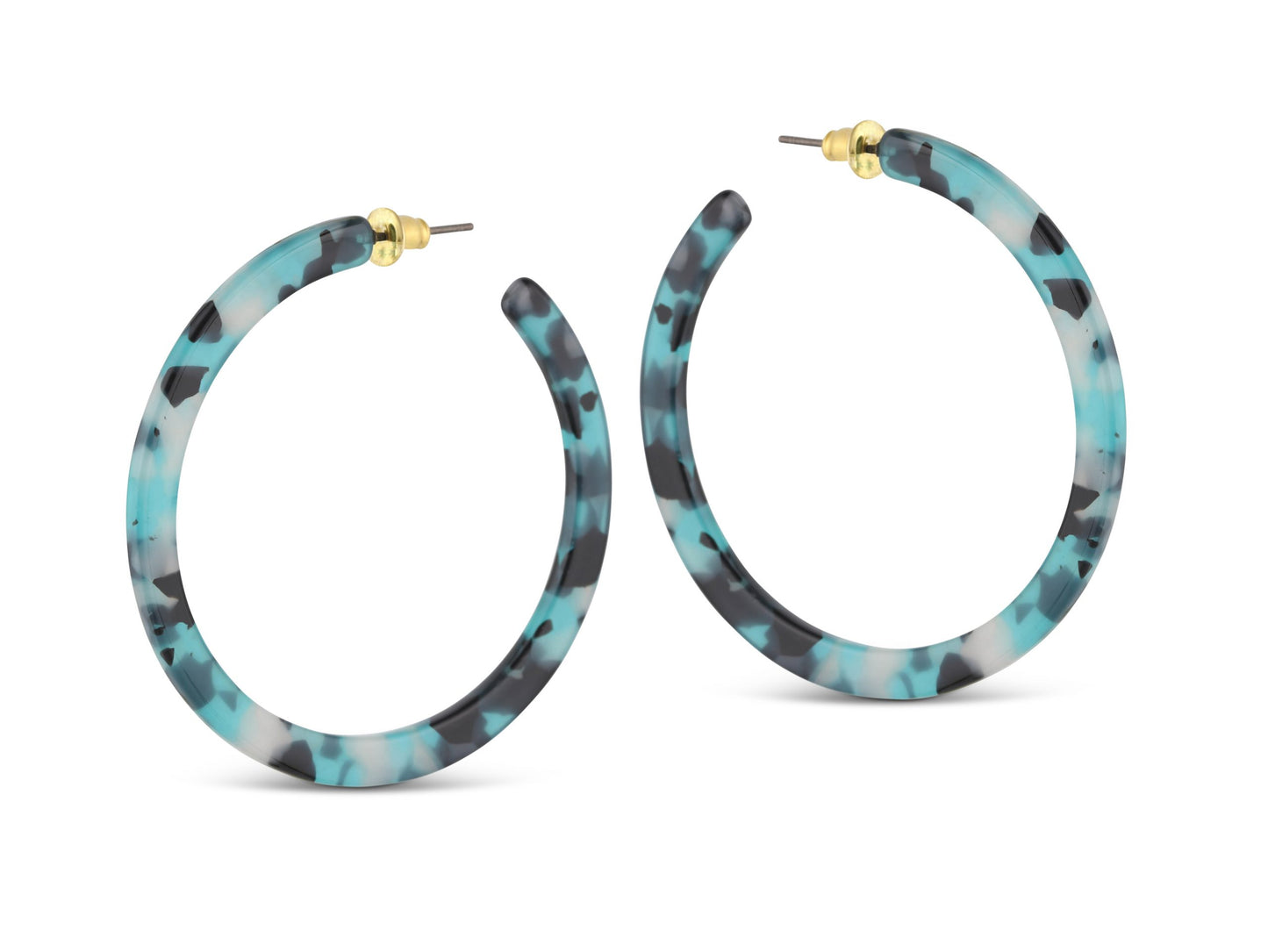 Heliotique | Big Metal London Sophie Hoop Earrings - Blue / Black