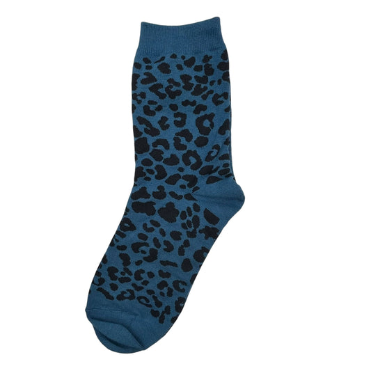 Heliotique | Sixton Leopard Print Socks - Denim