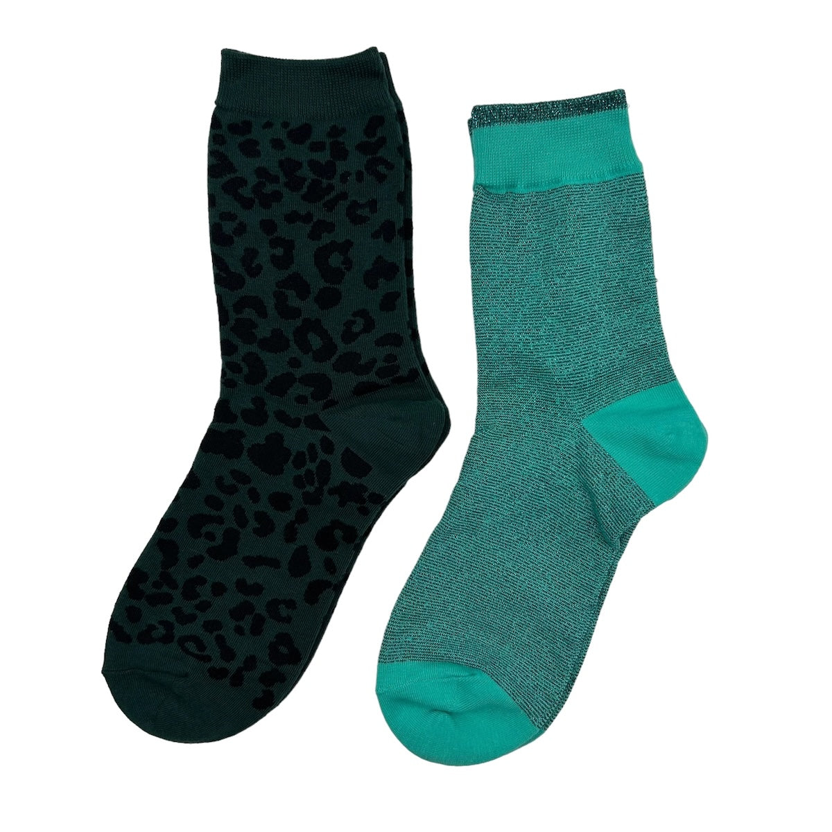 Heliotique | Sixton Sock Box Duo - Tokyo Turquoise & Leopard