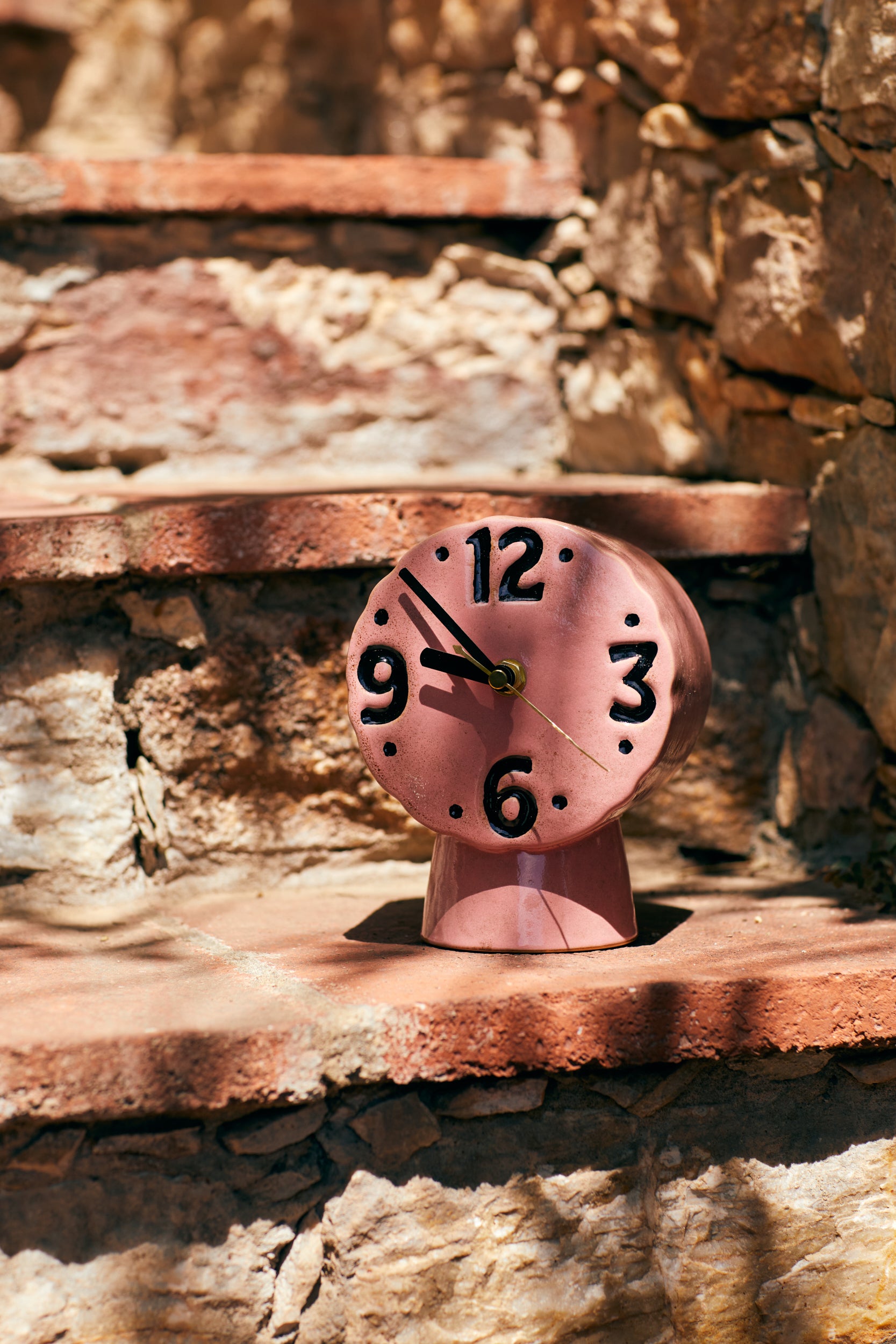 Heliotique Retro Pink Ceramic Clock