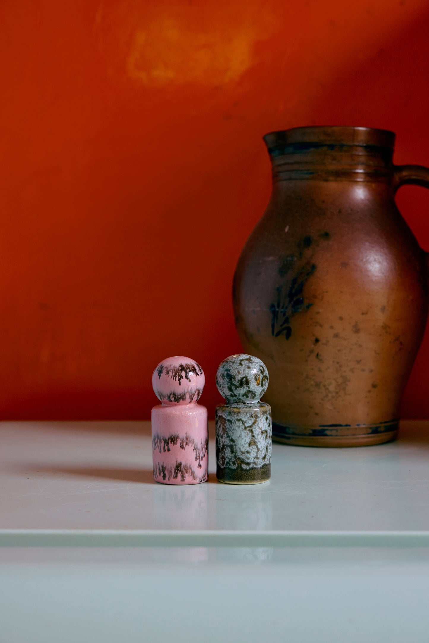 70's Ceramic Salt & Pepper Shakers - Baroque
