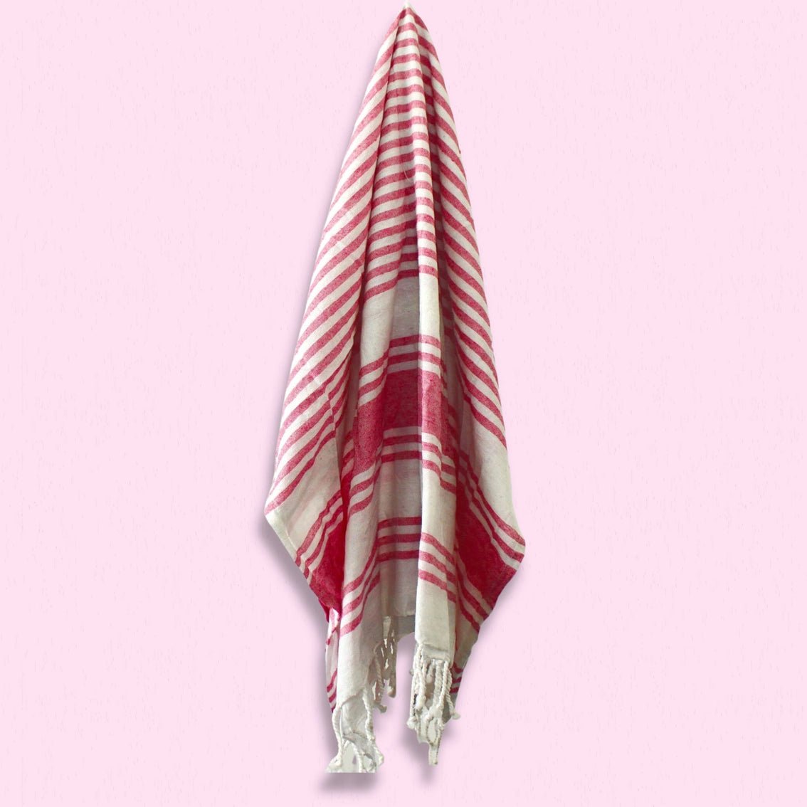 Heliotique | Hammam Striped Cotton Towel - Pink
