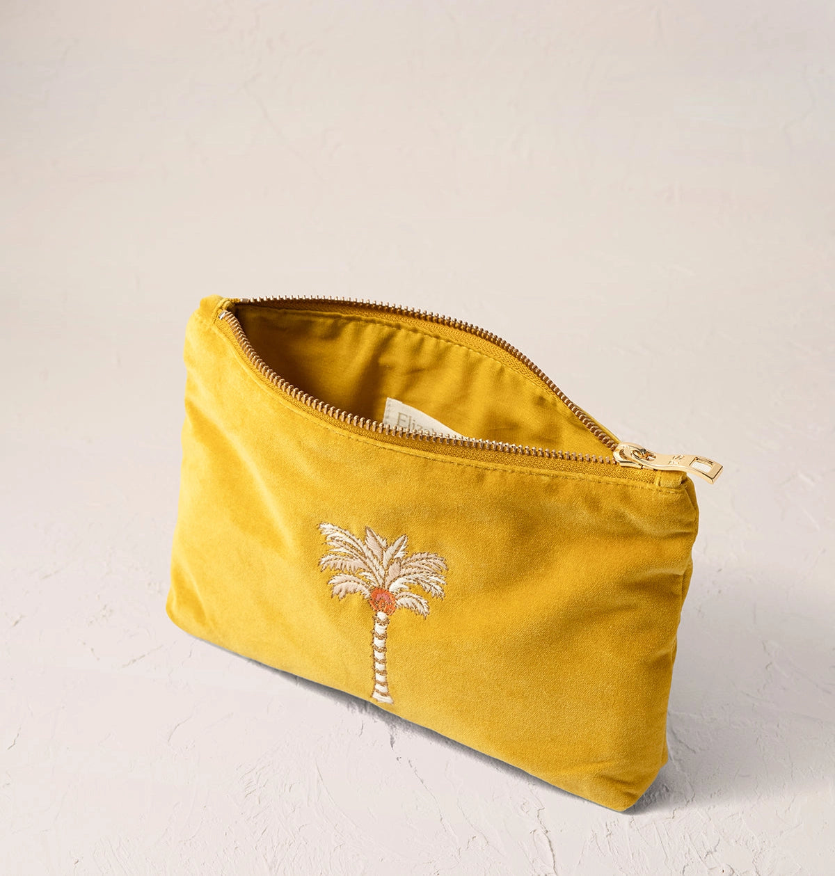 Heliotique Sunrise Palms Mini Pouch - Mustard