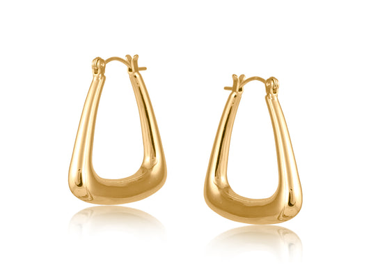 Heliotique | Big Metal London Diana Triangle Hoop Earrings - Gold