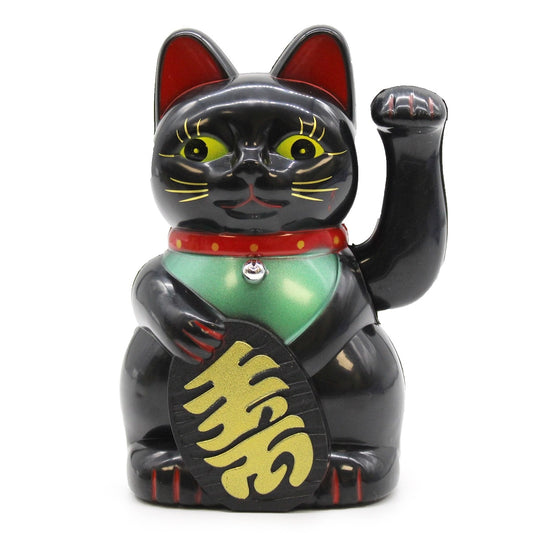 Waving Lucky Cat - Black