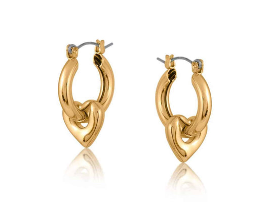 Heliotique | Big Metal London Gemma Gold Heart Hoop Earrings