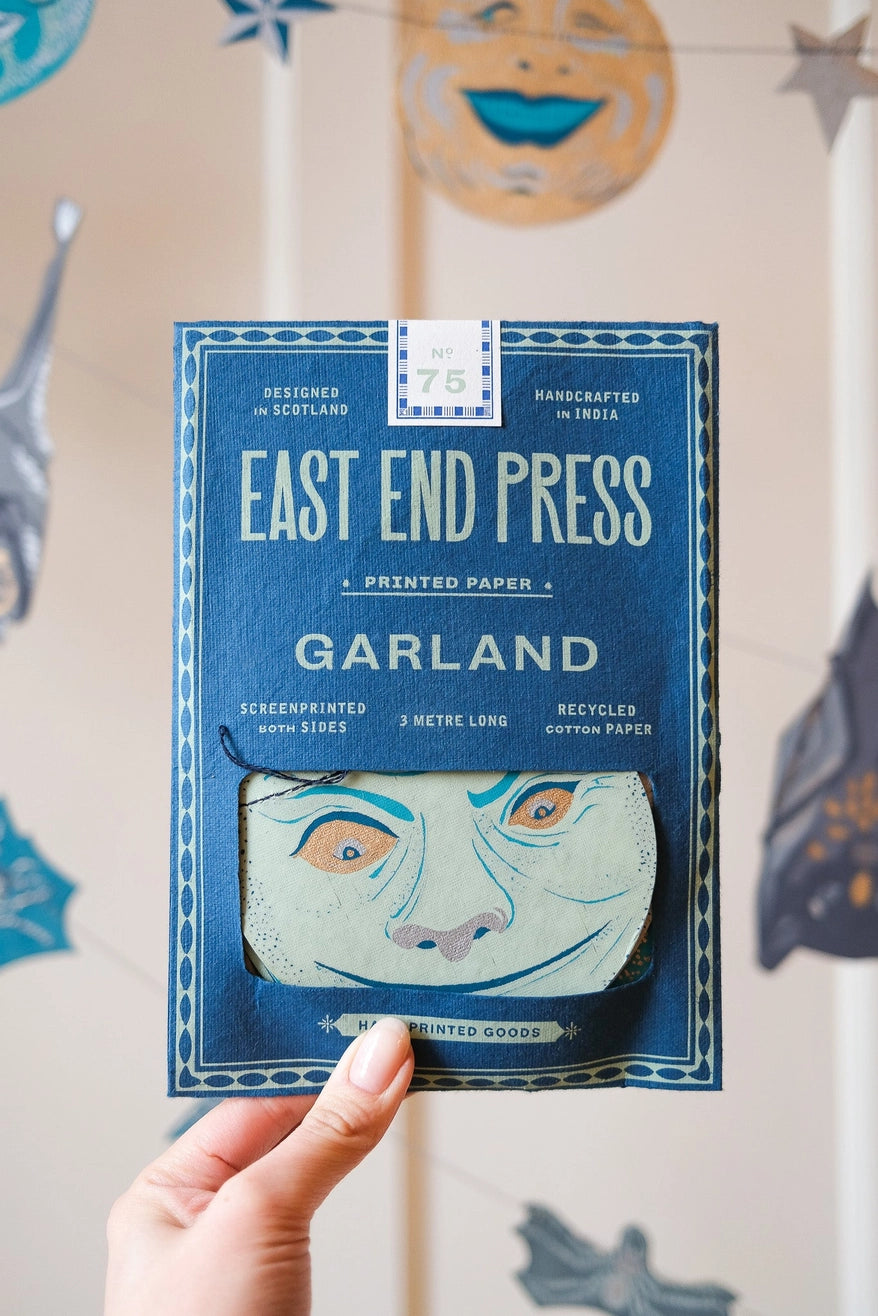 East End Press | Heliotique Screen Printed Garland - Man on the Moon