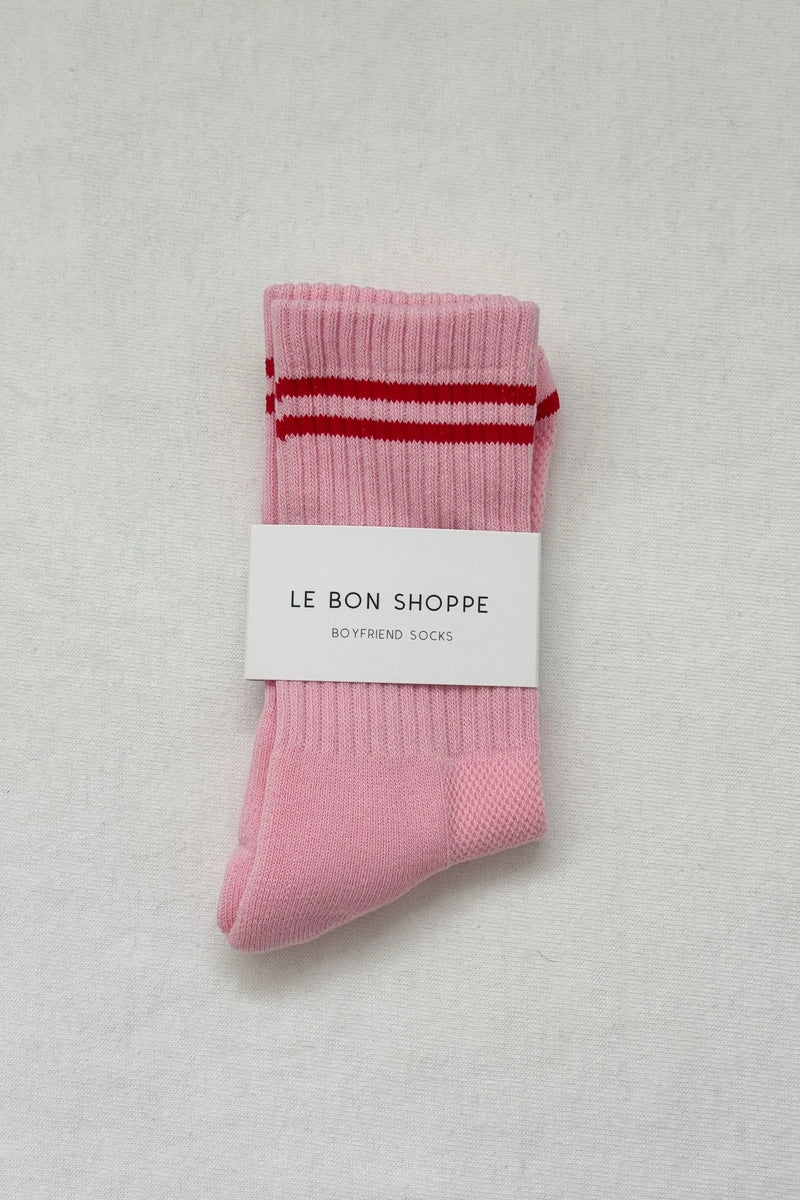 Heliotique Boyfriend Socks - Amour Pink