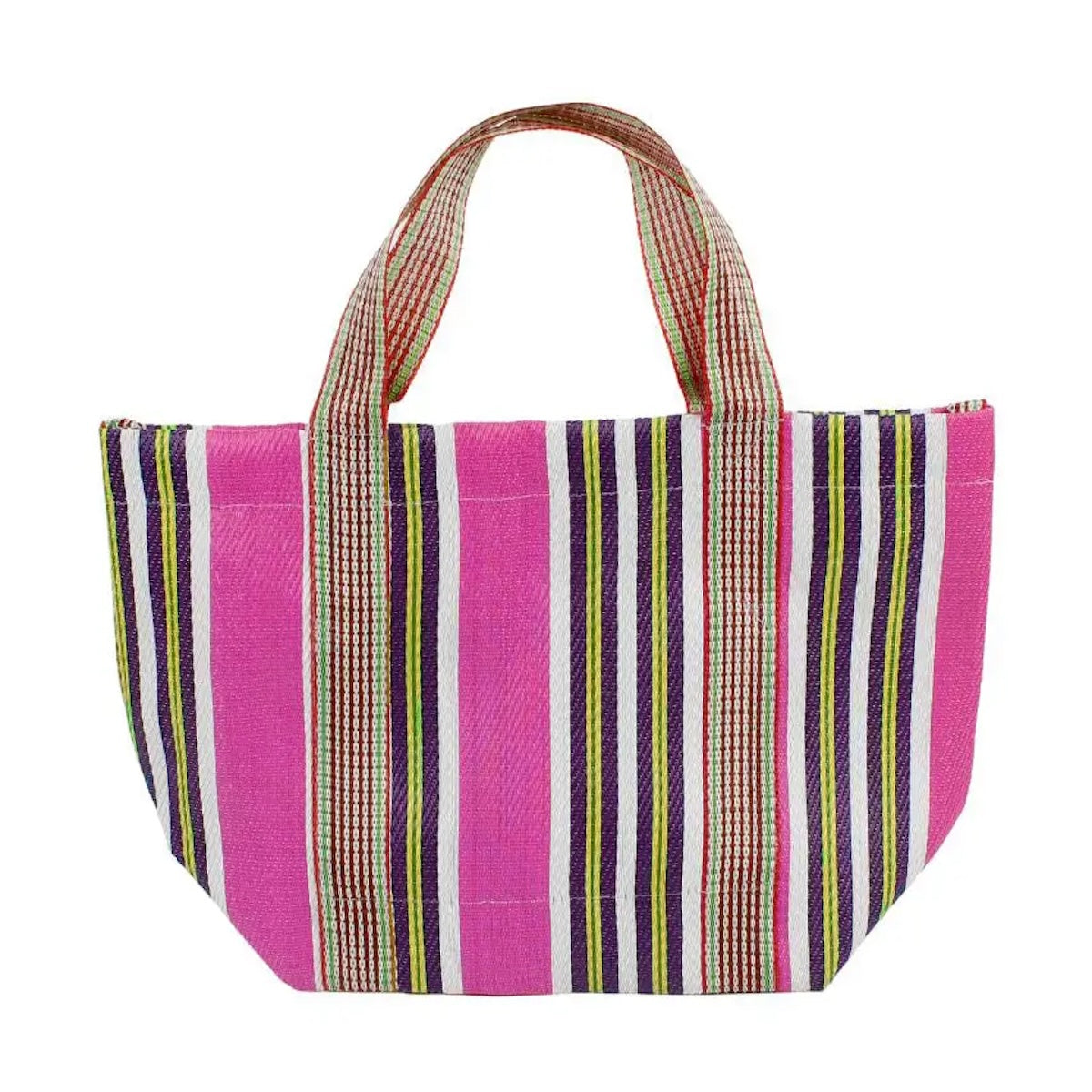 Recycled Woven Lunch Bag - Pink