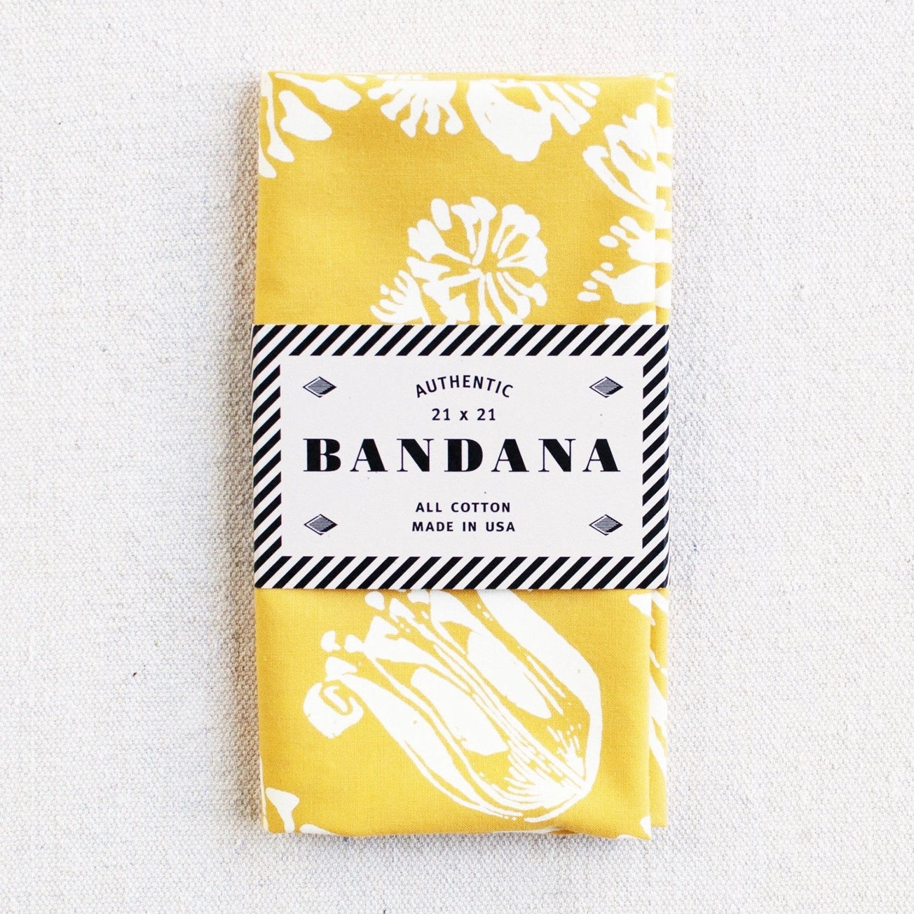 Heliotique Floral Cotton Bandana - Golden Yellow
