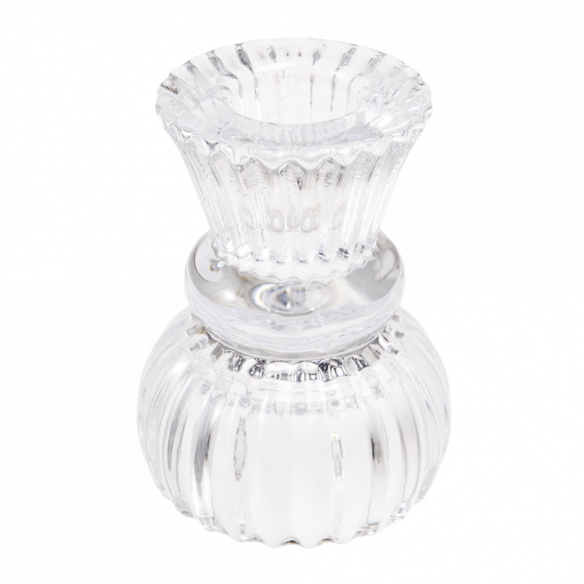 Heliotique | Rex London Double Ended Glass Candle Holder - Clear