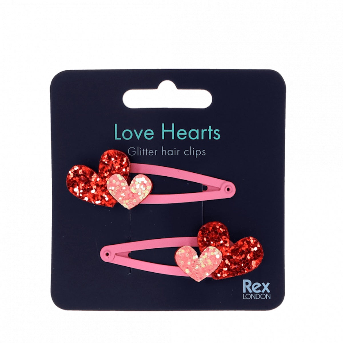 Heliotique Glitter Hair Clips - Love Heart