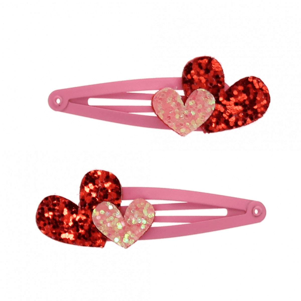 Heliotique Glitter Hair Clips - Love Heart