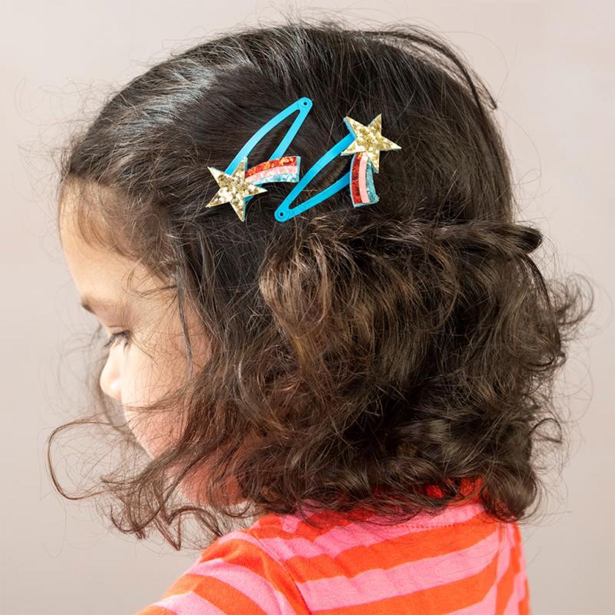 Heliotique Glitter Hair Clips - Shooting Stars