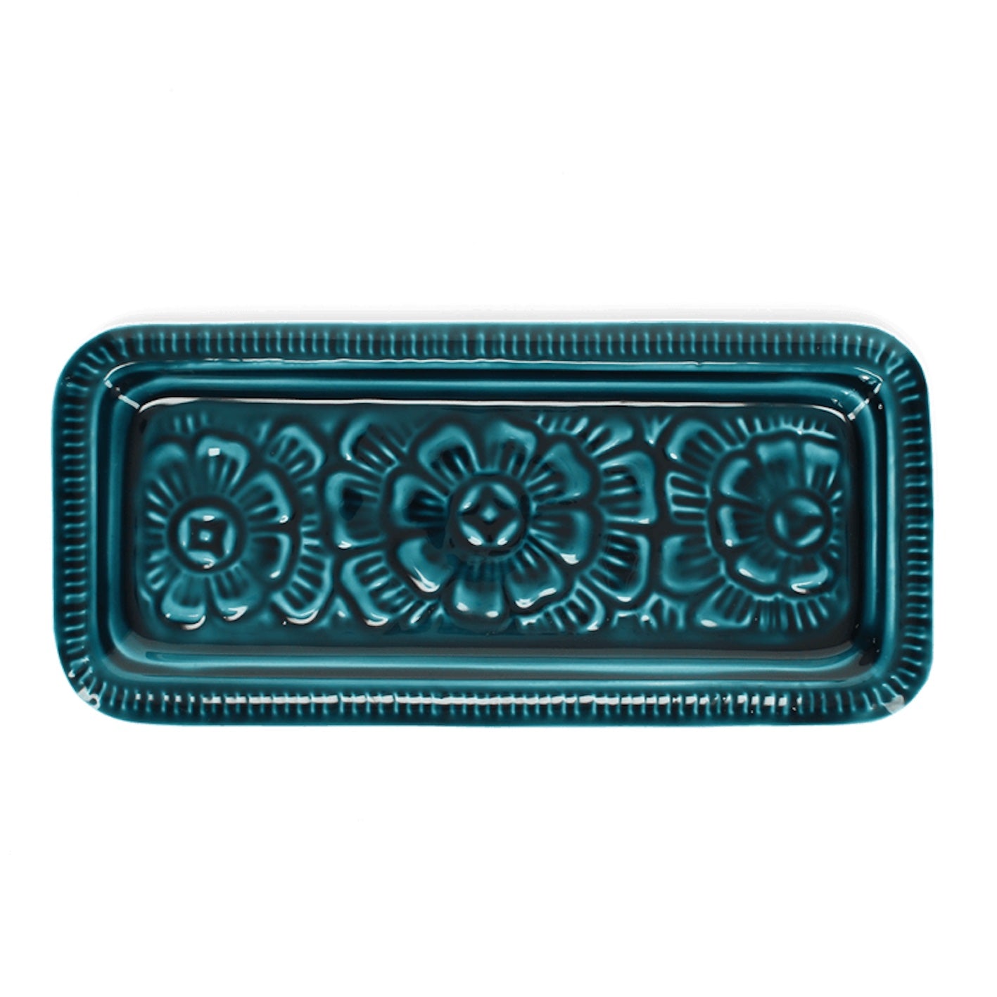 Heliotique | Rex London Enamel Floral Trinket Tray - Blue