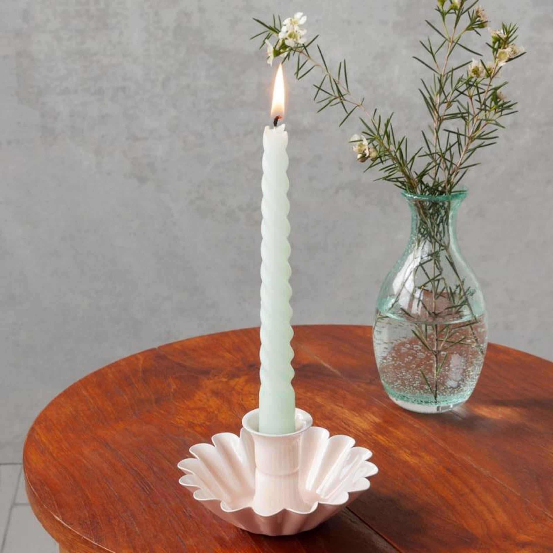 Heliotique | Rex London Enamel cupped flower candle holder - Pink