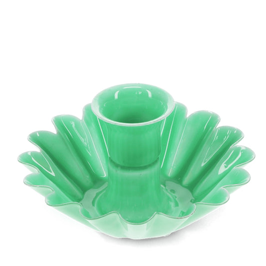Heliotique | Rex London Enamel cupped flower candle holder - Green