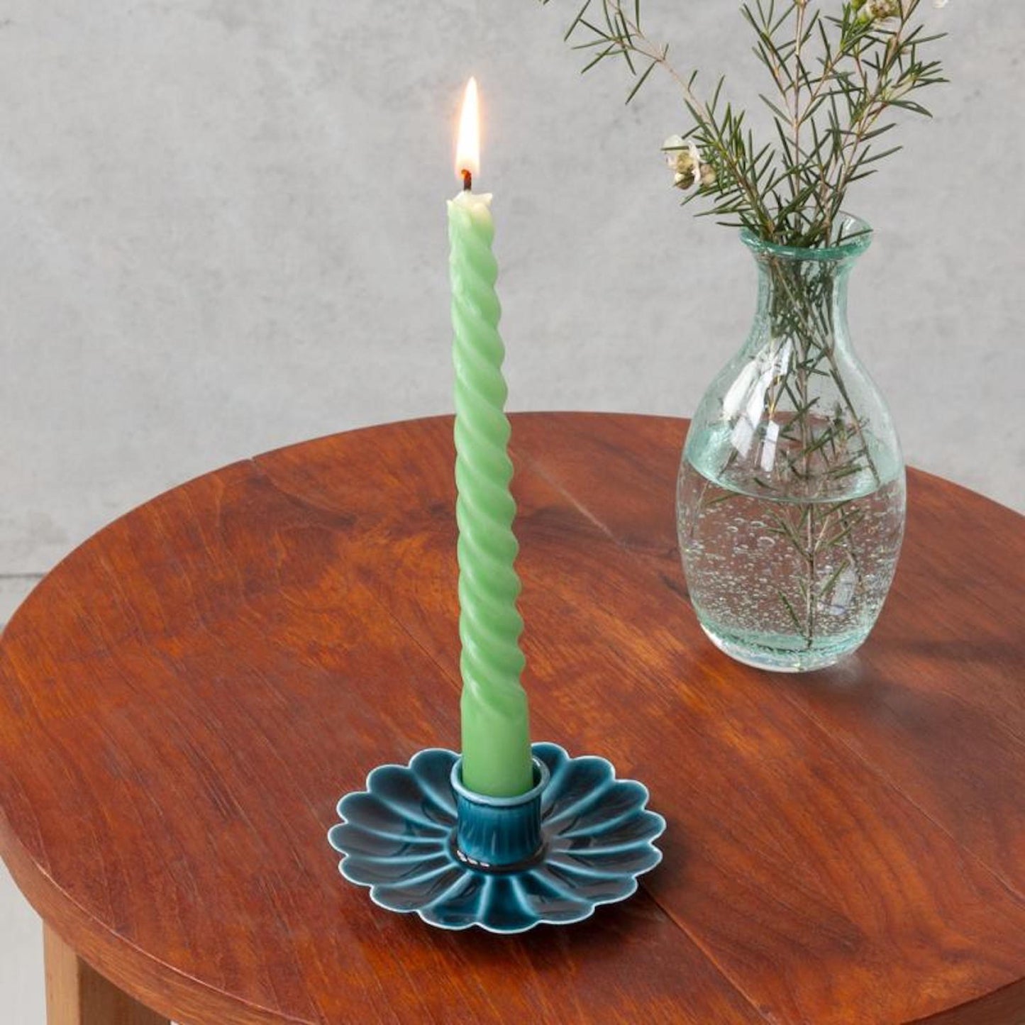 Heliotique | Rex London Enamel Flat Flower Candle Holder - Blue