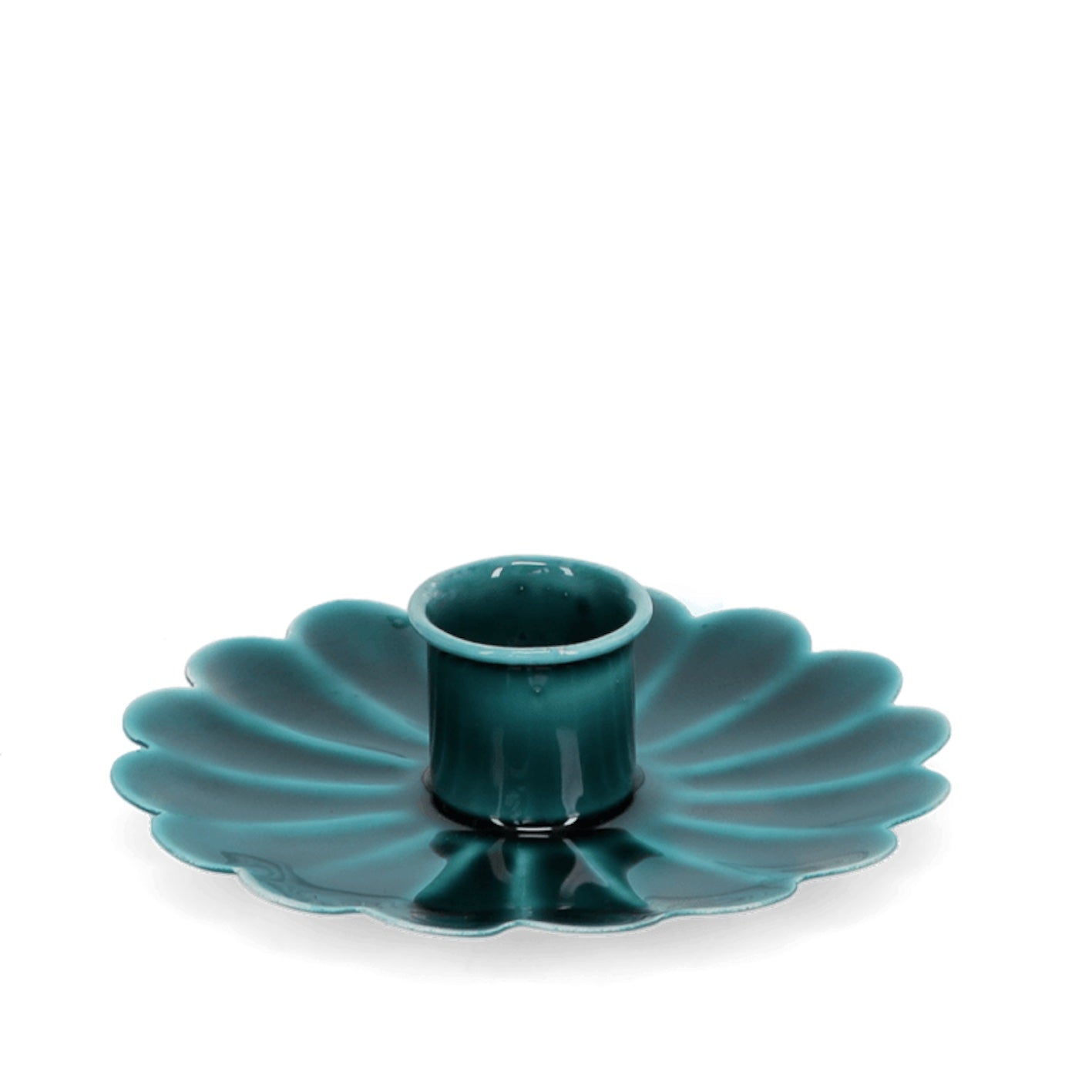 Heliotique | Rex London Enamel Flat Flower Candle Holder - Blue