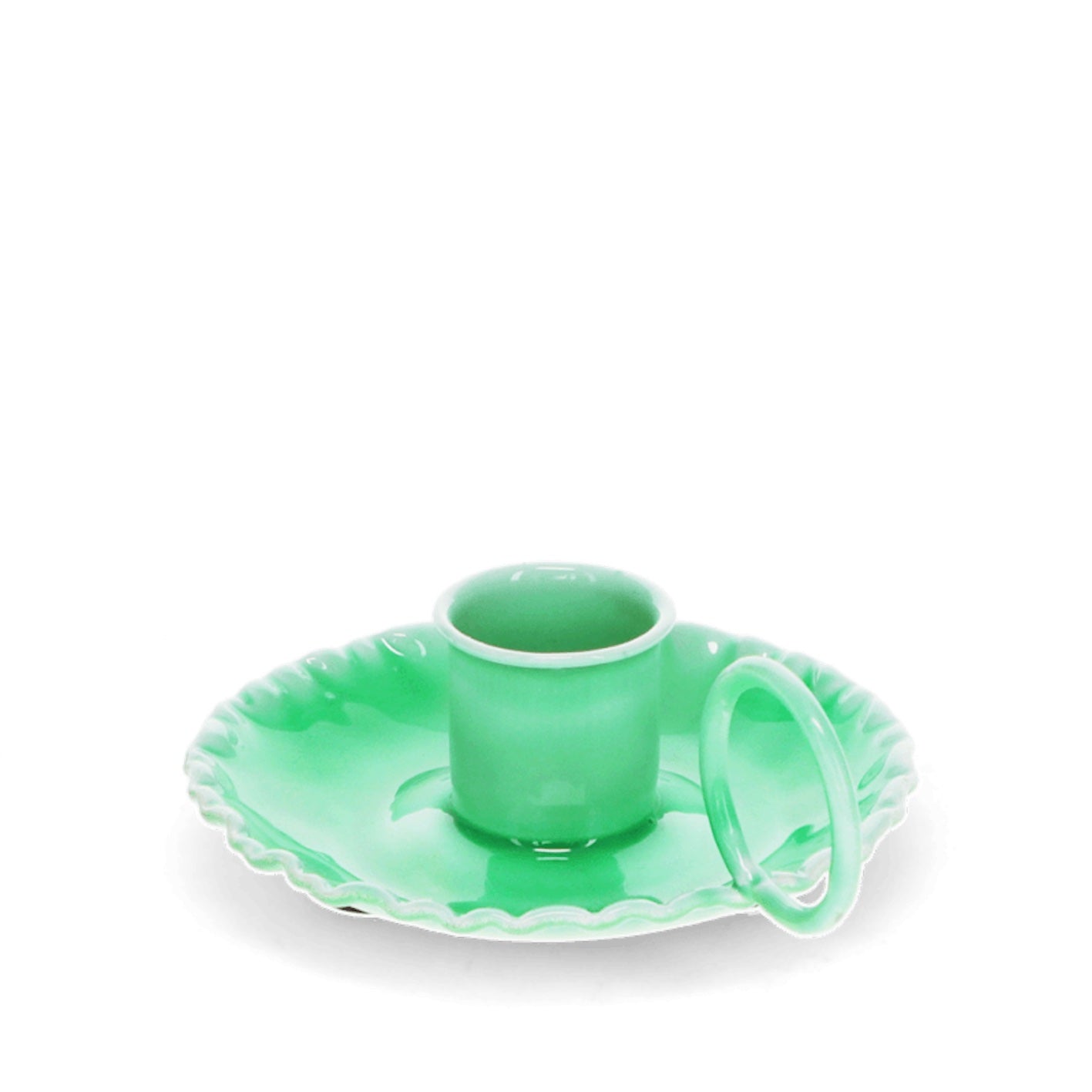 Heliotique | Rex London Enamel Chamberstick Candle Holder - Green