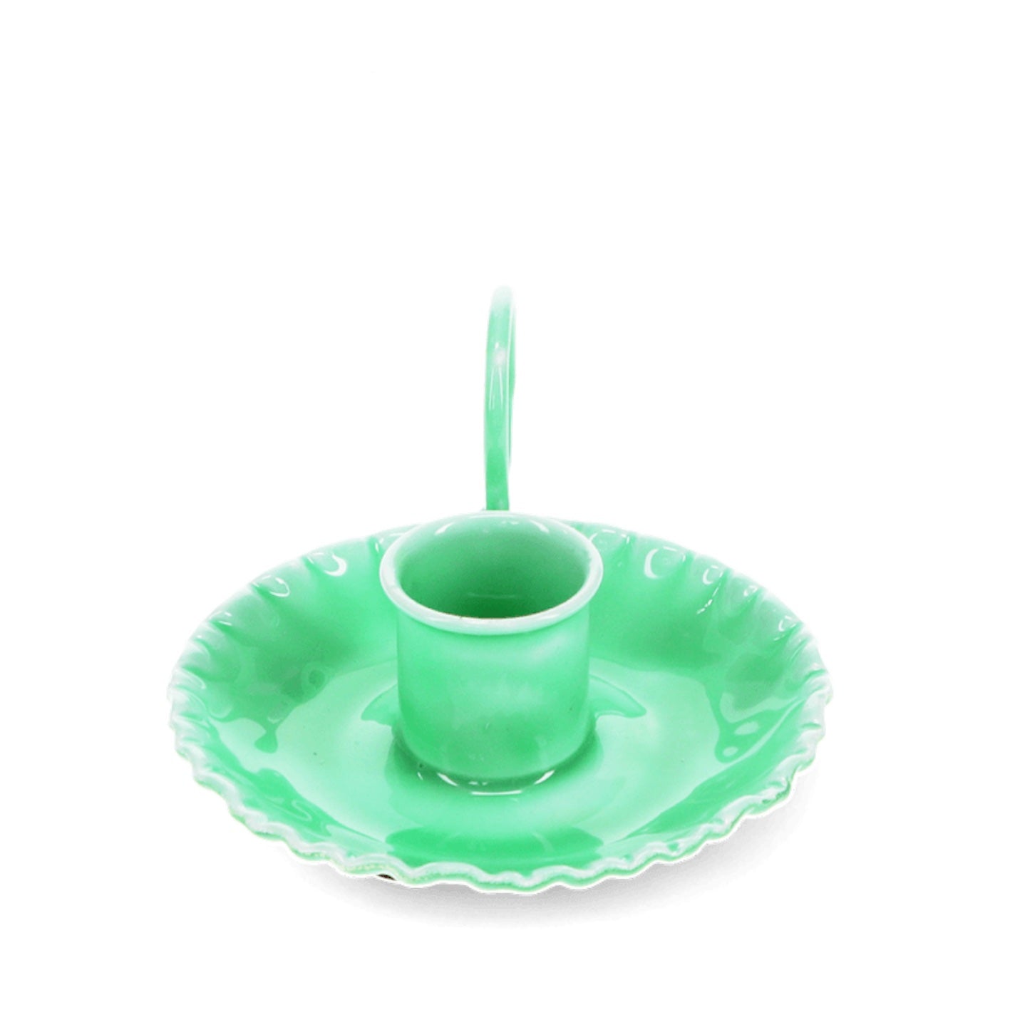 Heliotique | Rex London Enamel Chamberstick Candle Holder - Green