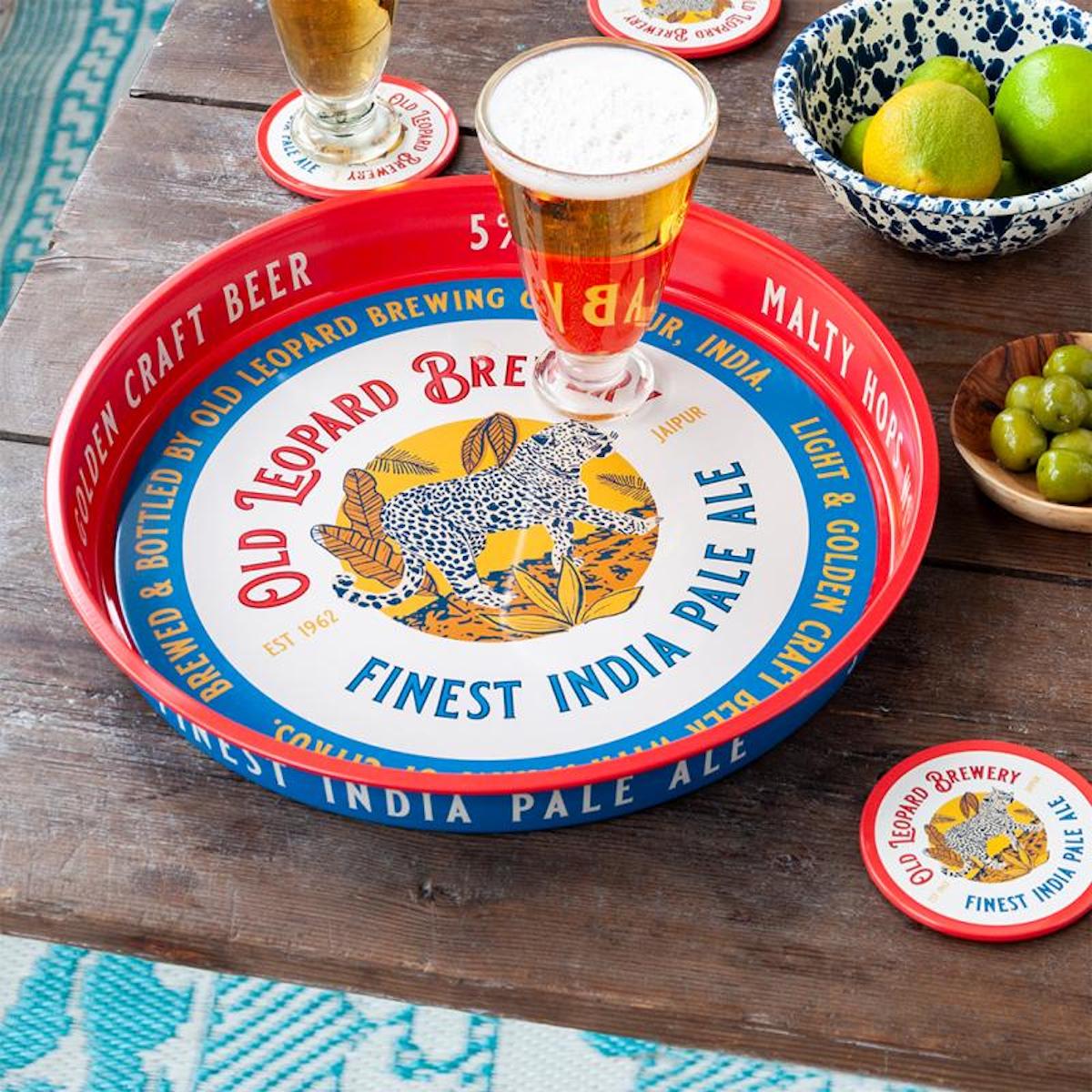 Heliotique | Rex LondonRound metal serving tray - Old Leopard Brewery