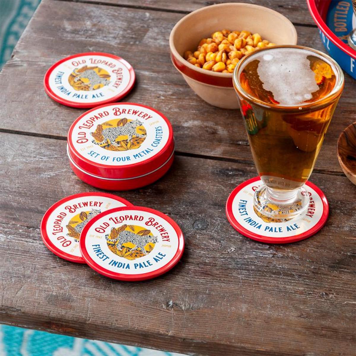 Heliotique | Rex London Metal coasters (set of 4) - Leopard Brewery