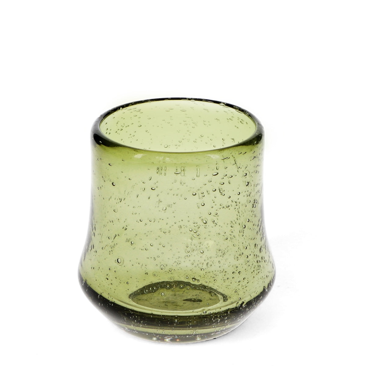 Heliotique | Rex London Hand Blown Bubble Glass Tumbler - Green