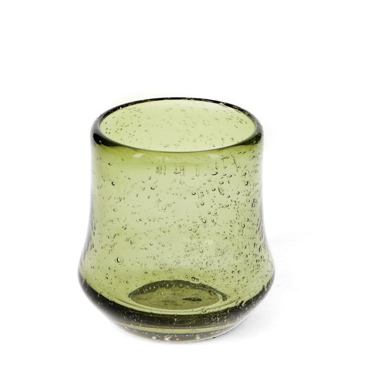 Heliotique | Rex London Hand Blown Bubble Glass Tumbler - Green