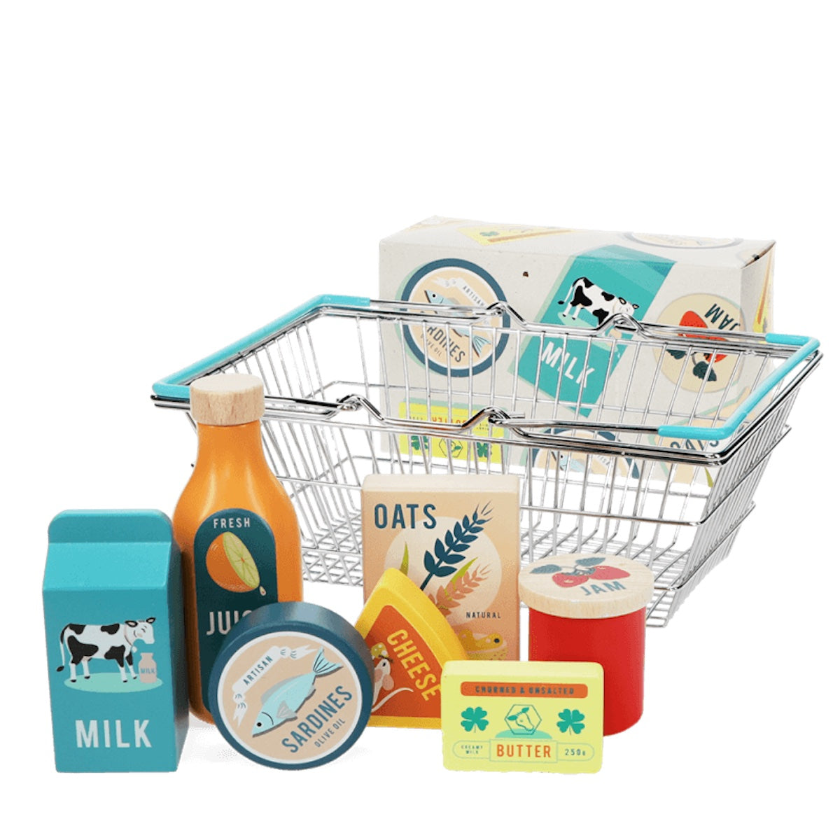 Heliotique | Rex London Wooden Grocery Shopping Basket Play Set