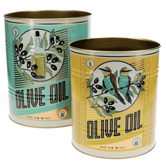 Heliotique | Large Olive Oil Retro Storage Tins (Set of 2)