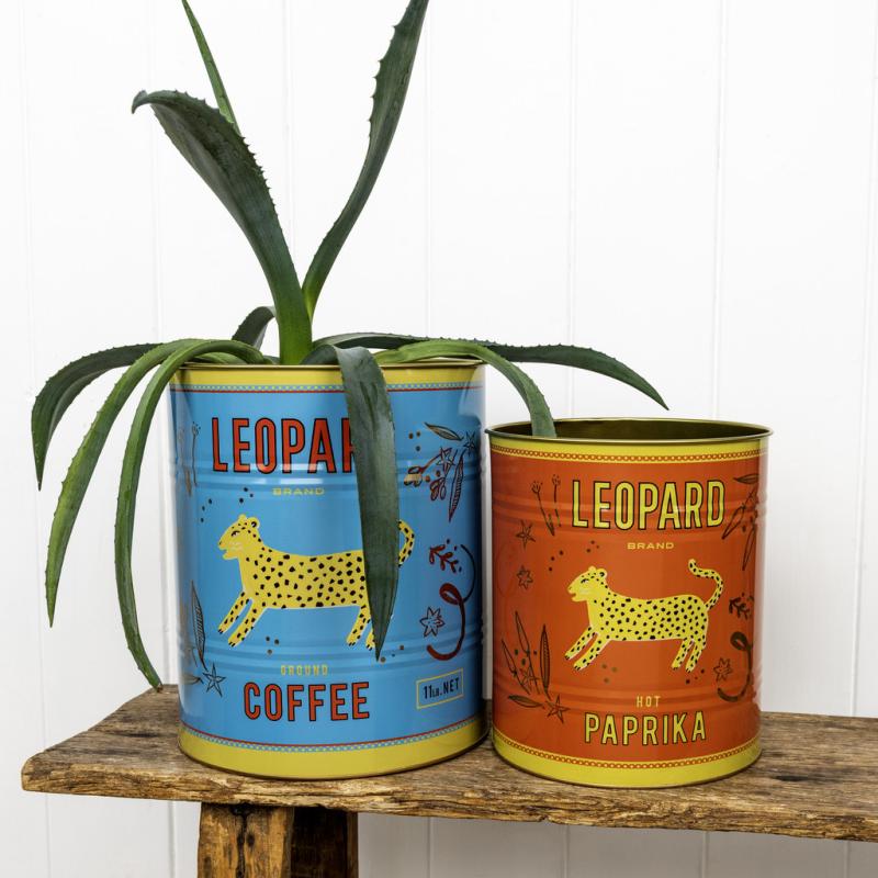 Heliotique | Large Leopard Retro Storage Tins (Set of 2)