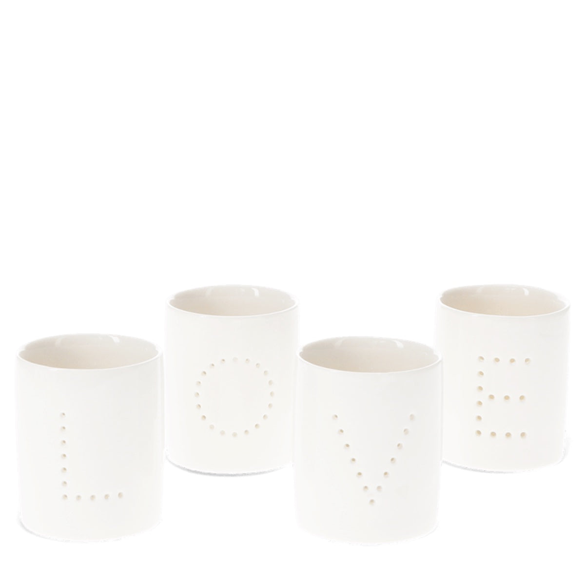 Heliotique | Rex London Ceramic Tealight Holders (set of 4) - LOVE