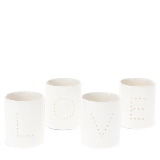 Heliotique | Rex London Ceramic Tealight Holders (set of 4) - LOVE