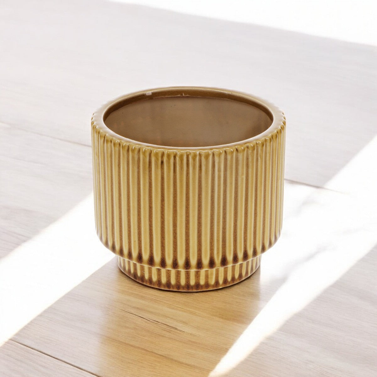 Heliotique | Rex London Ridged Plant Pot - Mustard