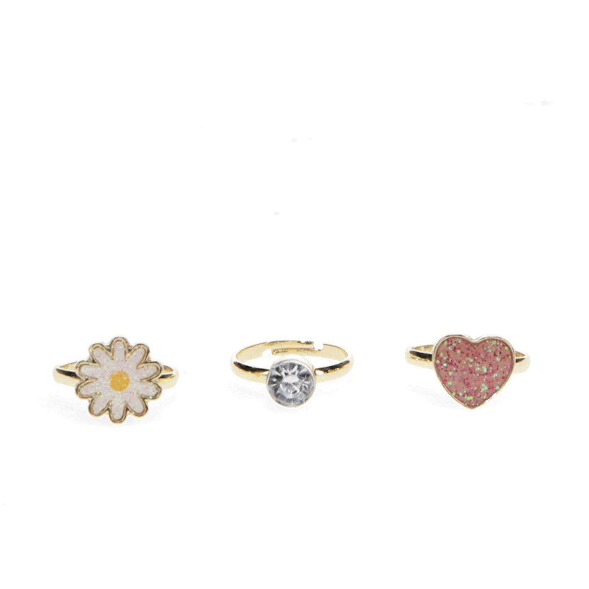 Heliotique | Rex London Glitter Rings - Heart & Flower