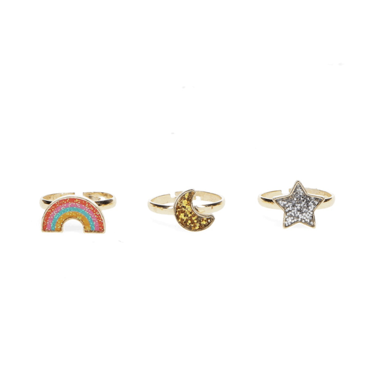 Heliotique | Rex London Glitter Rings - Star, Rainbow & Moon