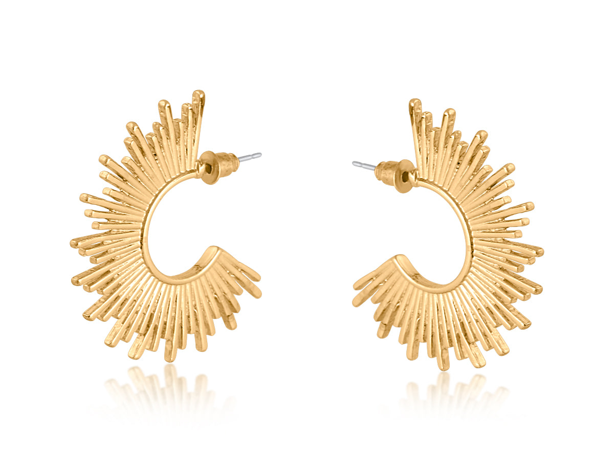 Heliotique | Big Metal London Amanda Sunburst Earrings - Gold