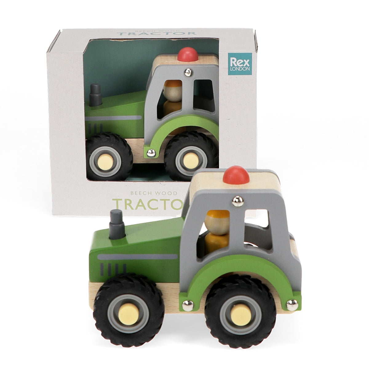 Heliotique | Rex London Wooden Push Along Vehicle Toy - Tractor