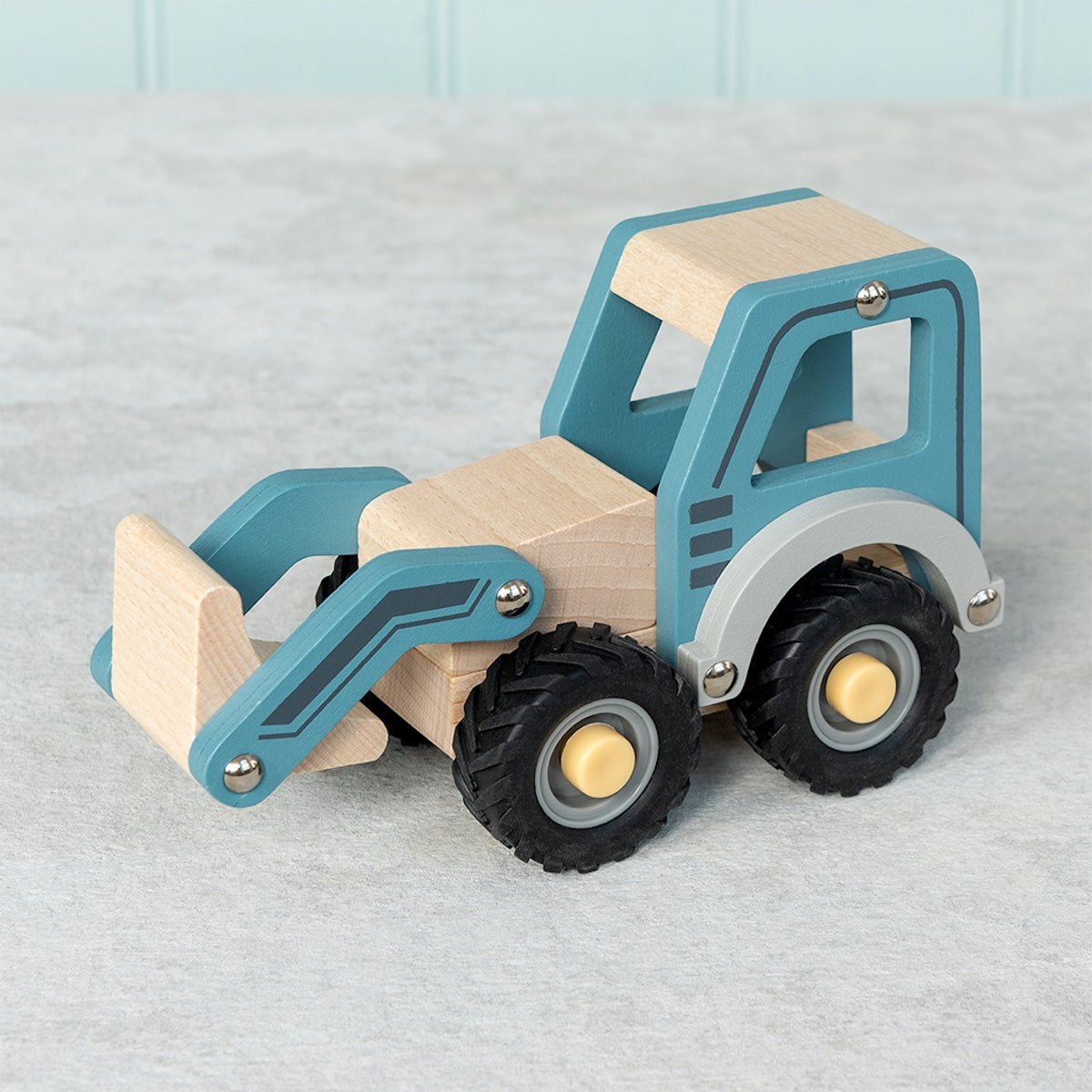 Heliotique | Rex London Wooden Push Along Vehicle Toy - Digger Truck