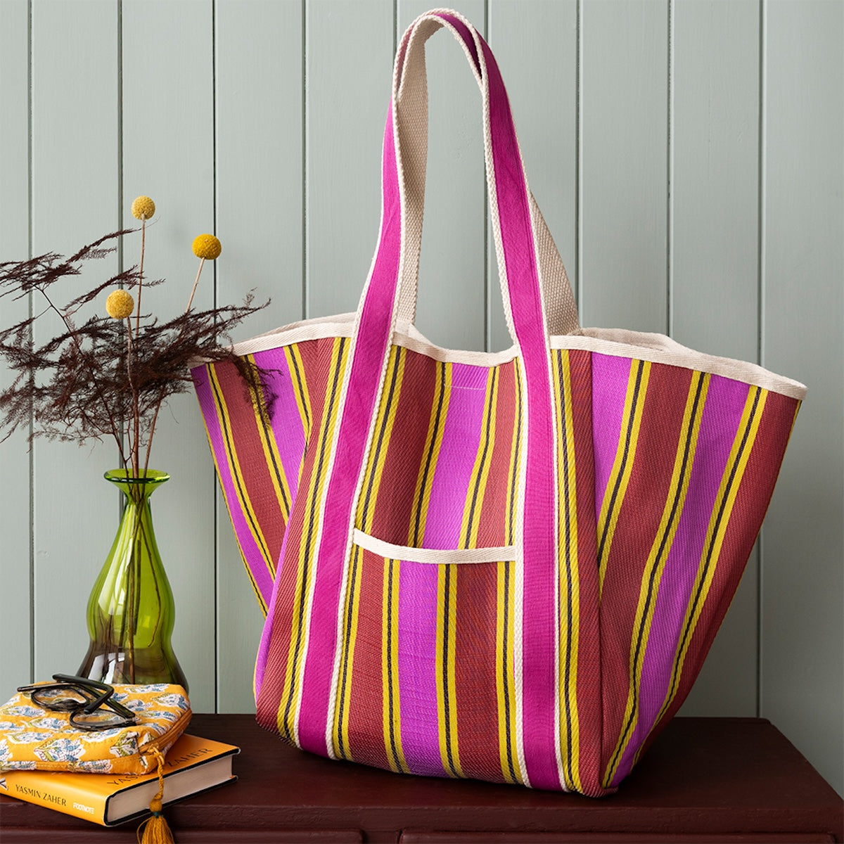 Heliotique | Rex London Recycled Woven Tote Bag with Canvas Handles