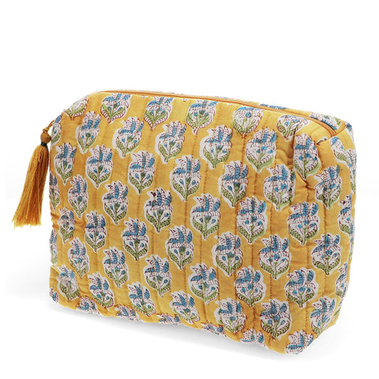 Heliotique Floral Cotton Wash Bag - Kimaya