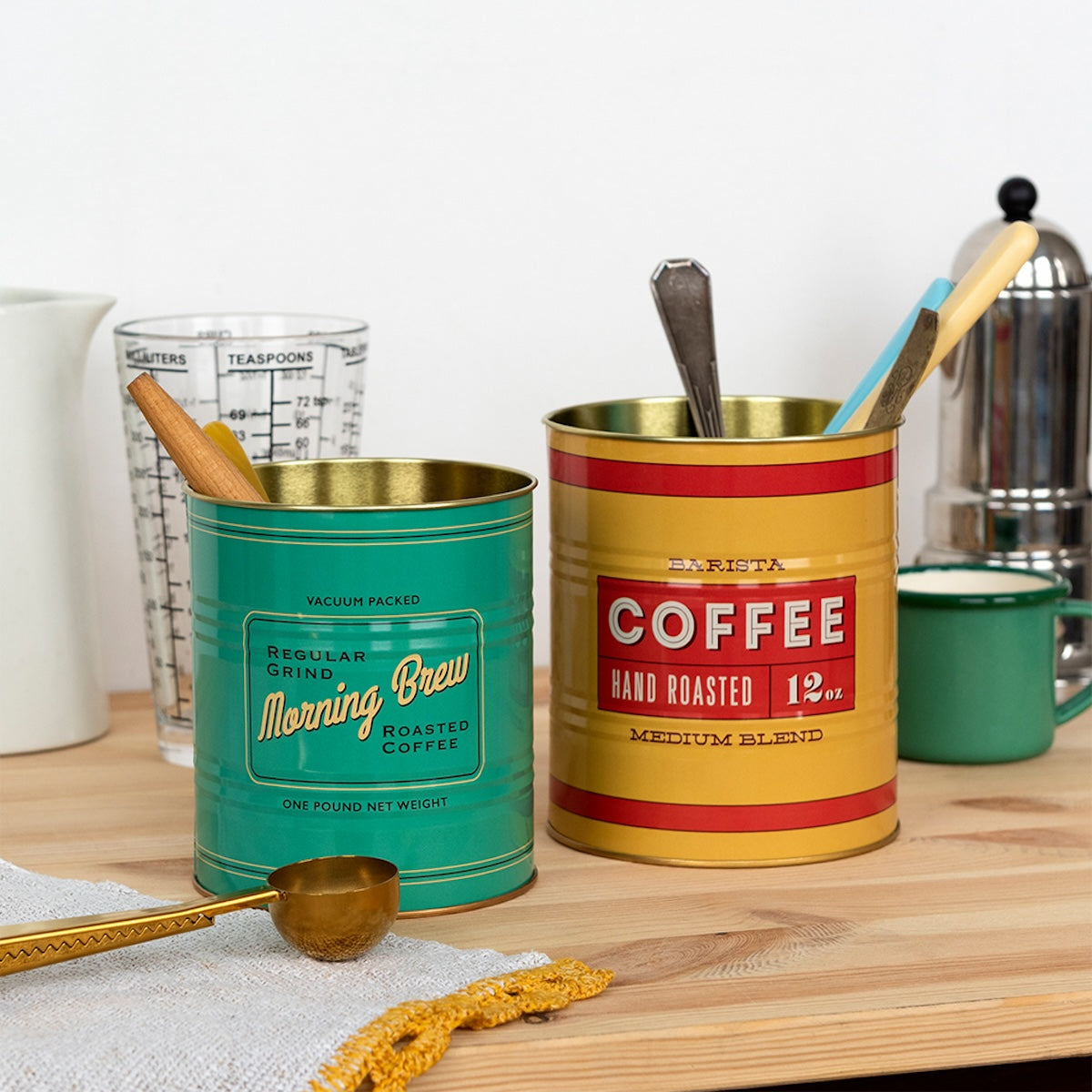 Heliotique Retro Storage Tins (Set of 2) - Vintage Coffee