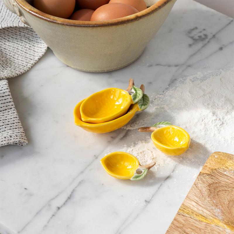 Heliotique Ceramic Lemon Measuring Spoons (Set of 4)
