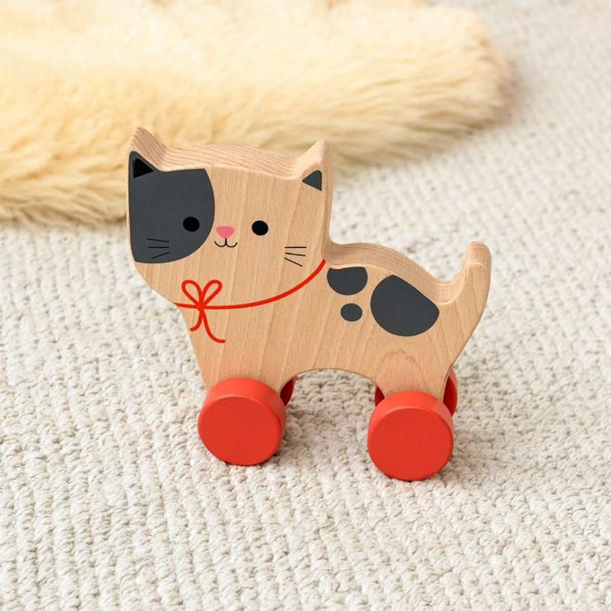 Heliotique | Rex London Wooden Push Along Cat