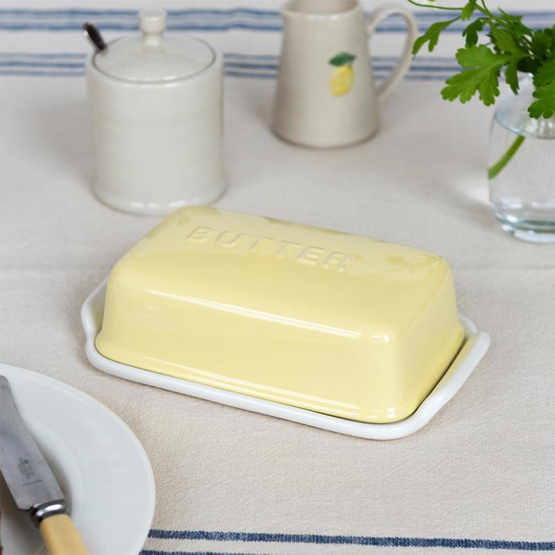 Heliotique Ceramic Butter Dish - Yellow
