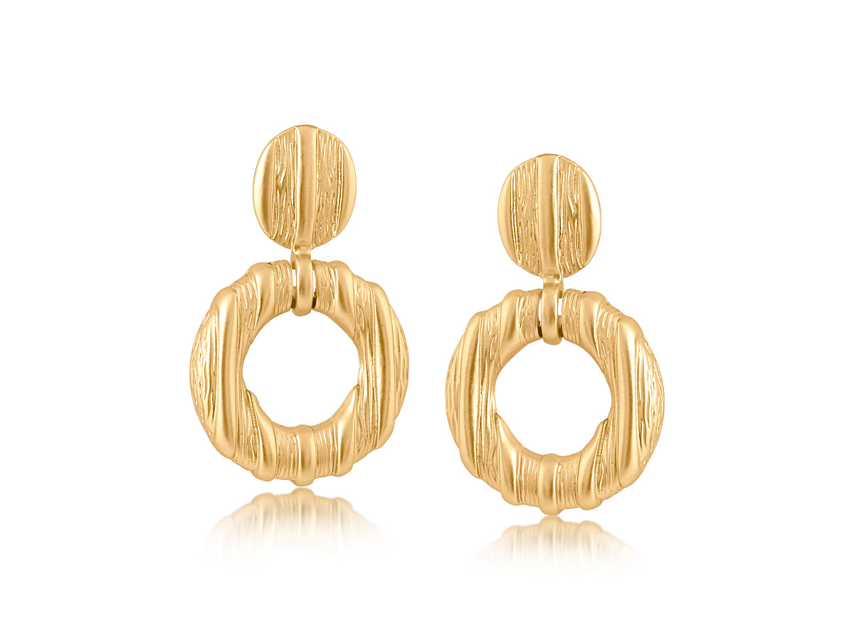 Heliotique | Big Metal London Selena Statement Dangle Earrings - Gold