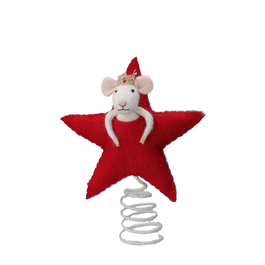 Heliotique | Gisela Graham Wool Mouse Star Christmas Tree Topper