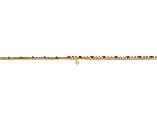 Heliotique | Big Metal London Delicate Beaded Bracelet - Pink